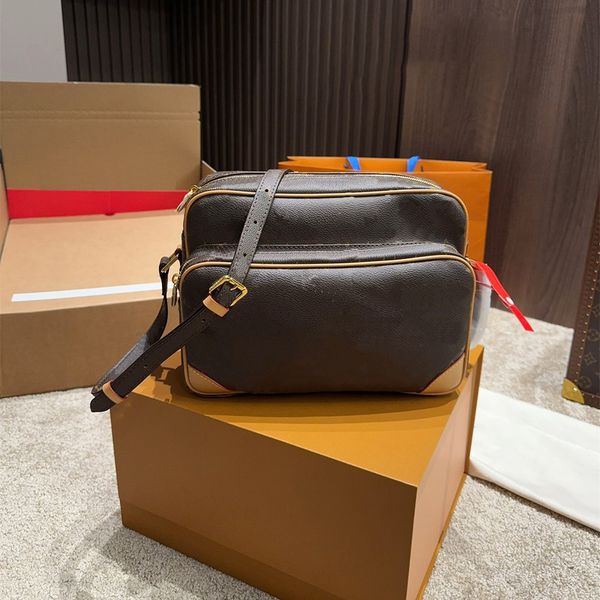 câmera mulheres luxurys bolsas de couro ombro crossbody sacos designer mulheres bolsa dupla caixa de zíper em forma de bolsa grande carteira nova moda saco de viagem