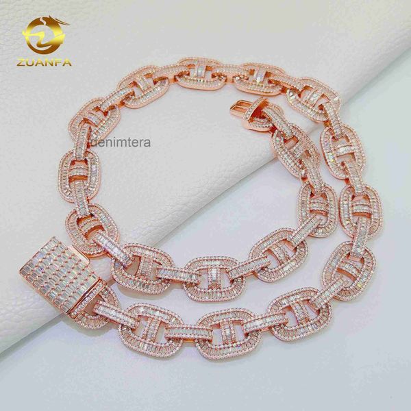 Gioielli ghiacciati 15mm Miami Catena a maglia cubana Collana personalizzata Hip Hop Moda Vvs Catene Moissanite per Uomo Donna H6PB