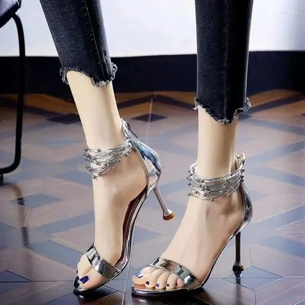 Сандалии, летние женские пикантные туфли на высоком каблуке 2024, уличные тапочки с открытым носком, модные платья, шлепанцы, туфли на шпильке, туфли-лодочки, шлепанцы Mujer