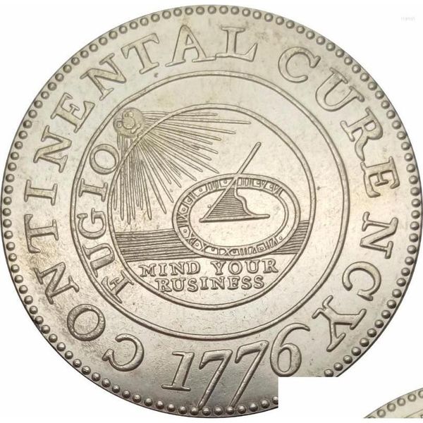 Искусство и ремесла Соединенные Штаты 1 доллар Континентальная валюта 1776 года с латунным покрытием Sier Копия монет Прямая доставка подарки для дома и сада Otu0D