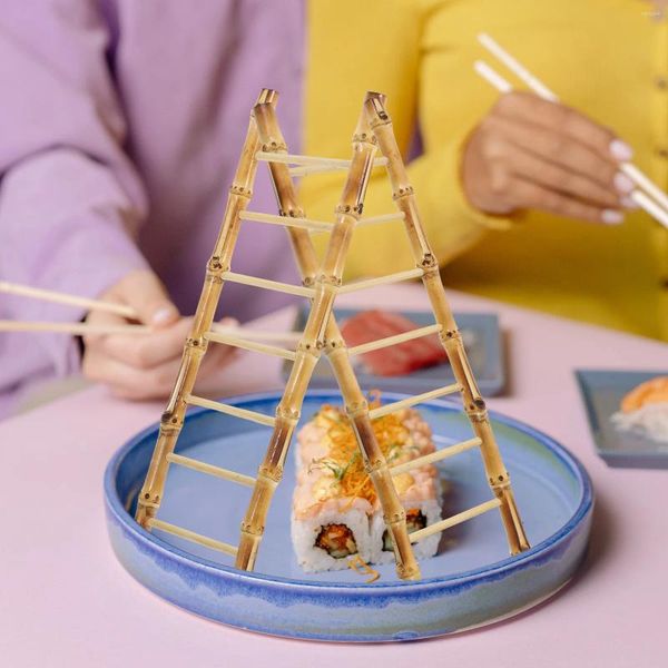 Serviessets Japanse stijl bamboe ladderdecoratie Sashimi serveerschaal Sushi dienblad ornament