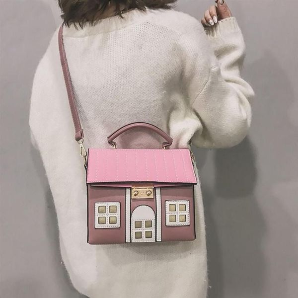 Banche HASP Designer-Women Creative Strange House Borse Polca borsetta Small Messenger Borse Square Bolso Mujer #T262V