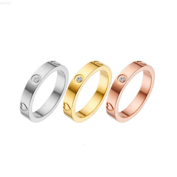 Herz-Ring für Frauen, anlaufgeschützt, 18 Karat Gold, Schmuck, Hochzeitsgeschenk, Damen-Zirkon-Ring, modische Diamant-Bandringe