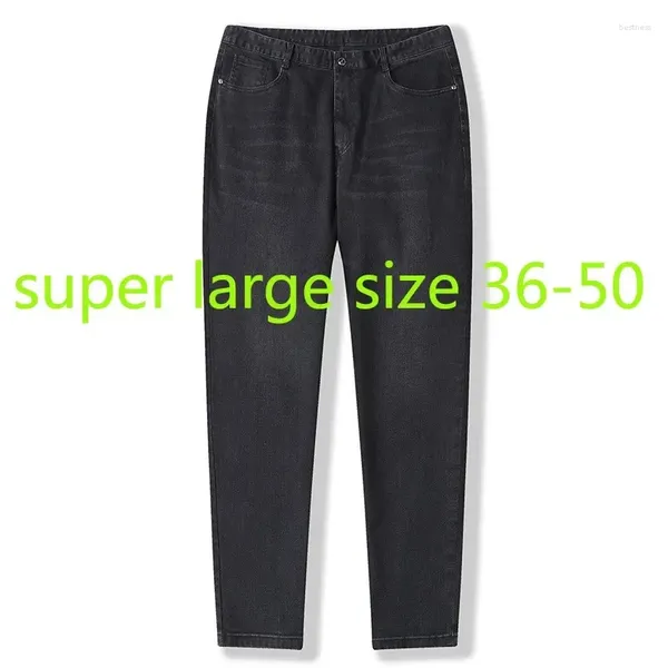 Jeans masculinos chegada super grande outono estilo homens preto zíper solto comprimento total casual plus size 36 38 40 41 42 44 45 46 48 50