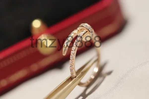 Luxuriöser, dünner Nagelring, Top-Qualität, Designer-Modediamant für Damen und Herren, Galvanik aus 18 Karat klassischem Premium-Roségold mit Box 0X32