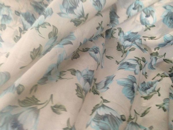 Ткань для одежды 2024 Tissus Лоскутная ткань с принтом S Тюльпаны Рубашка Шелковый шарф Платье из высококачественных тканей для одежды