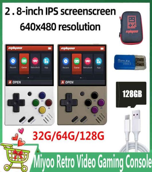Мини-ретро игровая консоль Miyoo, переносная 28-дюймовая карманная игровая консоль с IPS-экраном для FC GBA PS H2204263478077