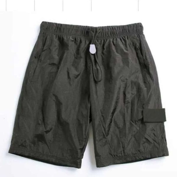 Praia verão shorts masculino calças curtas moda correndo solto processo de lavagem de secagem rápida de tecido puro na moda casual hip-hop ins pedras isla 827