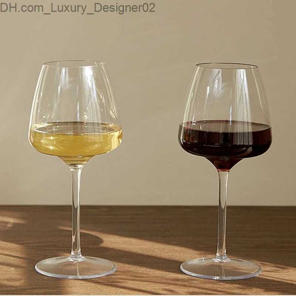Şarap bardakları 4 adet /set kırılmaz kadeh açık akrilik şeffaf plastik yüksek bacaklı kırmızı şarap cam şampanya cam 610ml q240124
