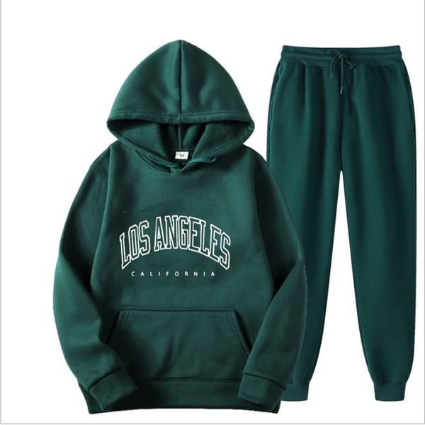 Masculino/feminino outono inverno com capuz agasalho + moletom conjunto de 2 peças de alta qualidade jogging roupas esportivas casual impressão streetwear roupas