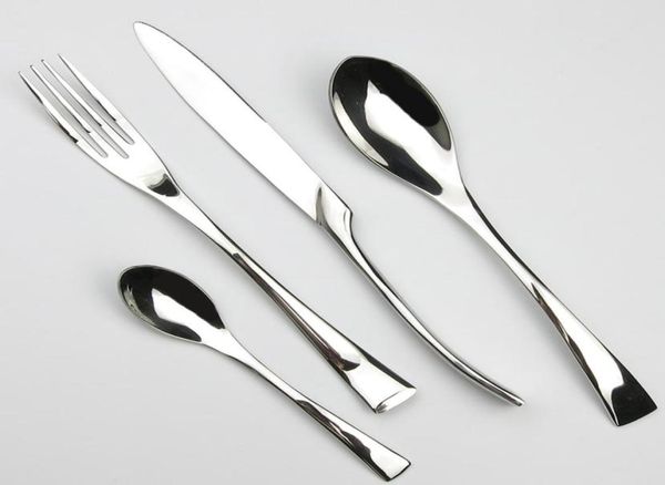 41624Pcs Edelstahl Geschirr Dicke Geschirr Besteck Set Abendessen Messer Gabel Westlichen Esszimmer Tableware7050172