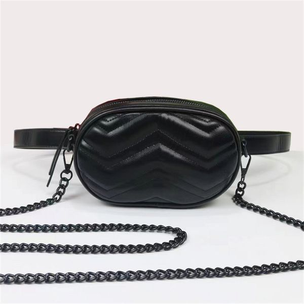 Marca de luxo designer cinto saco cintura fanypack sacos com alça ajustável balck corrente ouro long1739/7735