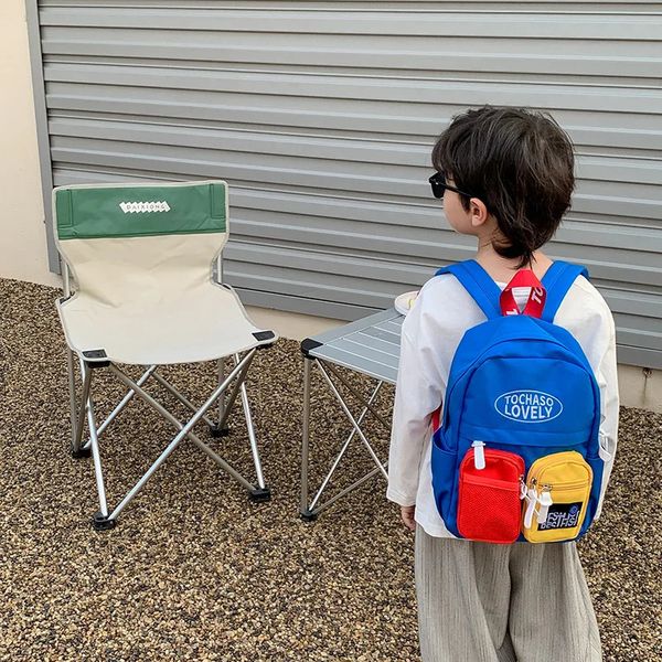 Mochila infantil com letras em cores contrastantes, meninos e meninas, bolsa de jardim de infância, leve e confortável, mochila fofa 240119