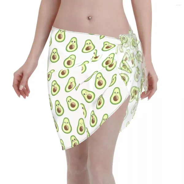 Frauen Badebekleidung lustige Avocado Pareo Deck ups Frauen Sheer Beach Kurzrock Bikini Bikini