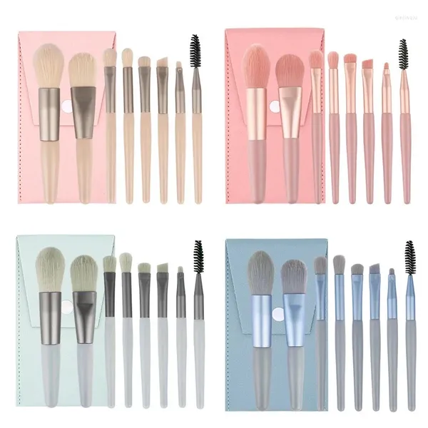 Make-up-Pinsel, 8 Stück/Set, weiches Haar, Mini-Pinsel-Set, tragbar, Lidschatten, Puder, Rouge, voller Beauty-Tools