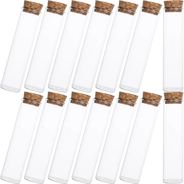 Vasen 24 Stück Glasfläschchen Kleine Pulverflaschen Laborprobenflüssigkeiten mit Korken (50 ml)