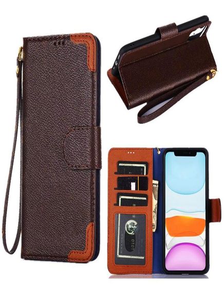 Творческие чехлы для телефона Flip Wallet для iPhone 14 13 Pro Max I 12 11pro XS XR X 7 8 Plus Luxury Four Corners Stitching Leather Card держатель POC8027797