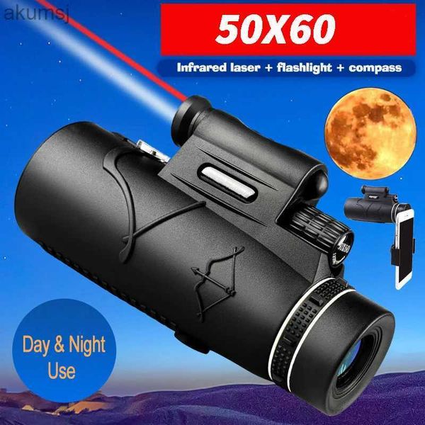 Teleskoplar 50x60 Teleskop 50x Büyütme Gece Görüşü Optik Lens Numpa Kapsamı Yürüyüş için Gece ve Gün Kullanımı YQ240124