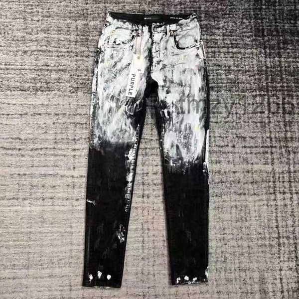 2023 Фиолетовые отруби* Мужские дизайнерские антивозрастные повседневные джинсы Slim Fit Pu2023900 Размер 30-32-34-36 LORL