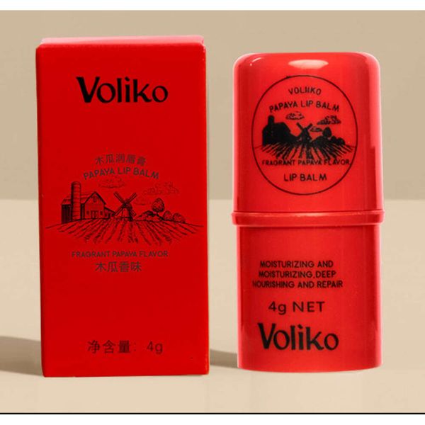 VOLIKO Papaya Paste Vaseline Lipstick hidrata, hidrata, hidrata, previne o ressecamento, remove a pele morta e desbota as linhas dos lábios