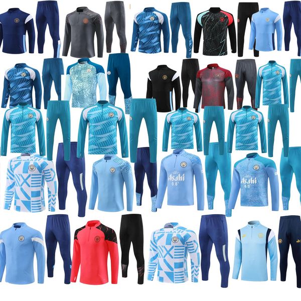 2023 2024 uomo City tuta da calcio City HAALAND mezza zip tuta da allenamento UOMO 23/24 manica lunga abbigliamento sportivo calcio uomo kit da calcio Survatment Foot chandal