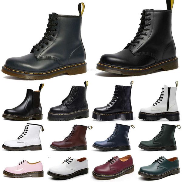 Designer Dr Boots Herfst en Winter Martines Heren Top Leer Kort Buiten Handgemaakt 1460 Collegestijl Veters Ronde kop Paar designerlaarzen Vrijetijdsschoenen bottes