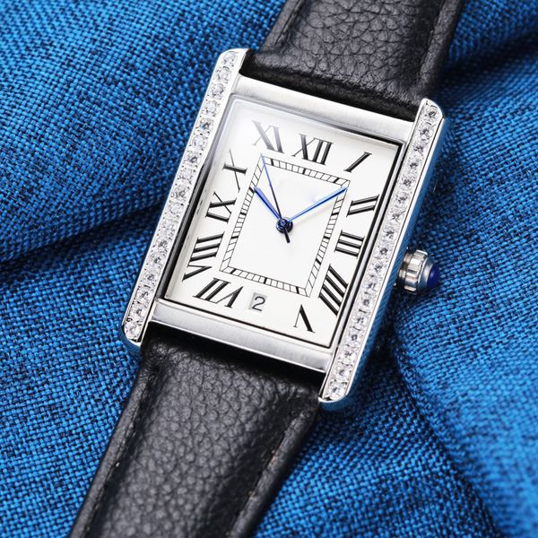 Relógio automático designer relógio homens 8215 relógio mecânico 31 * 41mm padrão de crocodilo fosco pulseira de couro automático relógios de diamante safira vidro rosto quadrado