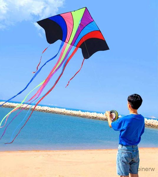 Acessórios para pipa frete grátis arco-íris pipas voadoras brinquedos para crianças linha de corda ripstop nylon kite tecido ar profissional pipas de vento