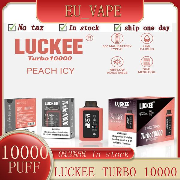 Original LUCKEE TURBO 10000 Puff 22 ml E-Liquid 600 mAh Akku Typ C wiederaufladbare Dual-Mesh-Spule TURBO-Modus mit LED-Anzeige Luftstrom einstellbar LUCKEE 10k