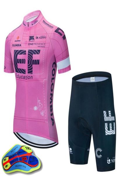 EF Educação Primeira equipe Ciclismo Mangas Curtas Jersey 19D Gel Acolchoado Shorts Define Corrida Bicicleta Maillot Ciclismo MTB Roupas de Bicicleta S9989392