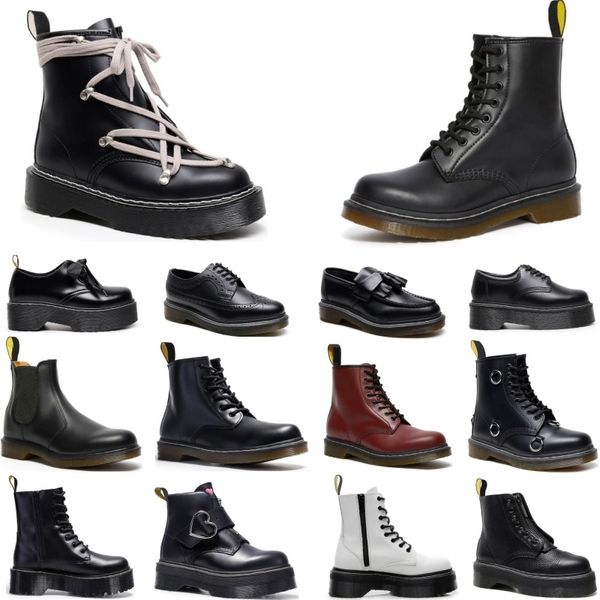 Homens dr martin botas tornozelo bota designer sapatos plataforma de couro inverno preto marrom vermelho rendas até homens mulheres ao ar livre sapato casual