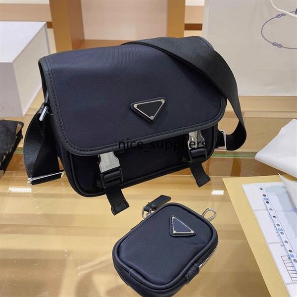 Borse a tracolla Borsa Borsa a tracolla Moda Tinta unita Nero Materiale in tessuto impermeabile Tracolla larga Hasp276d