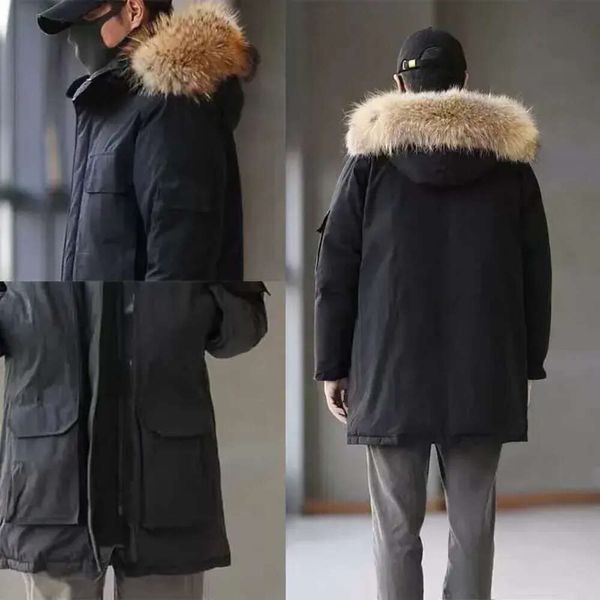 2023 Mens Down Jackets Veste Homme Outdoor Winter Jassen Outerwear Big Fur Hooded Fourrure Manteau Down Jacket Coat Hiver Canadian Parkas 368