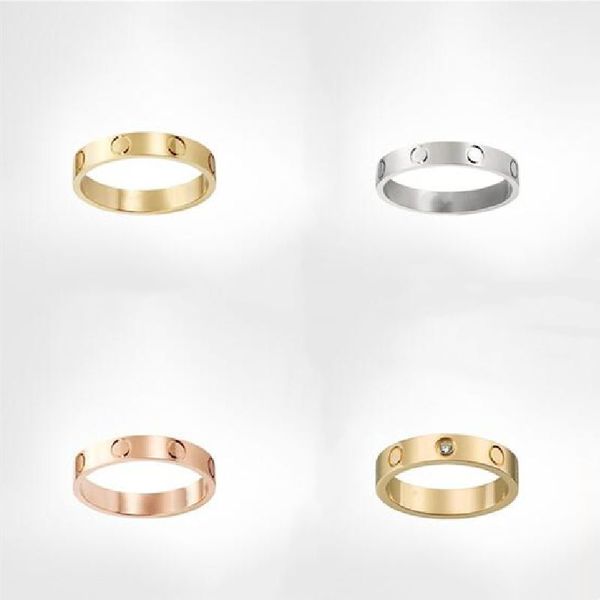 Amor parafuso marca anel de diamante clássico designer de moda design jóias de aço inoxidável homem promessa mulheres anéis de casamento presente do dia dos namorados