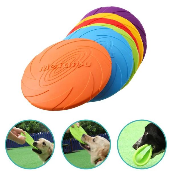 Spielzeug Mode Haustier Hund Silikon Spiel Frisbeed Hund Spielzeug Fliegende Scheiben Trainning Interaktives Spielzeug Heimtierbedarf Fliegende Scheibe 15/18/22cm