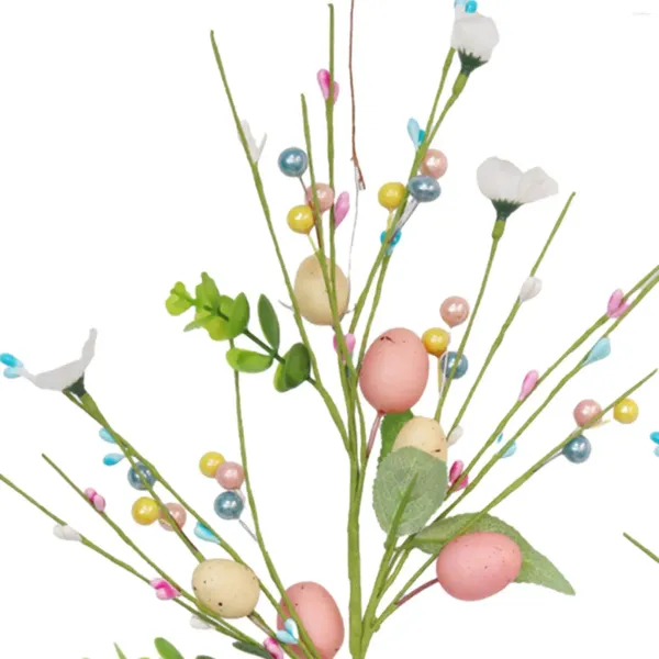 Flores decorativas 2 peças de arranjo de flor artificial de ovo de Páscoa para vaso de fazenda