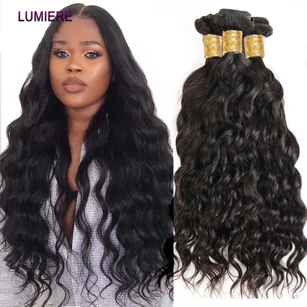 Cabelo brasileiro tecer pacote onda natural cru cabelo humano 34 pacote negócio 30 32 40 Polegada água onda profunda pacote tecer cabelo 240118