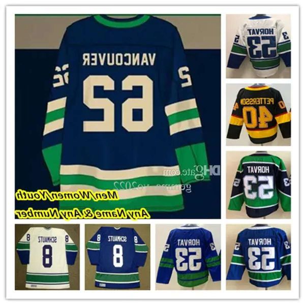 Vancouver Hockey Jerseys J.T. Miller Elias Pettersson Quinn Hughes Andrei Kuzmenko Bo Horvat Brock Boeser Thatcher Demko Spencer Martin L Hig