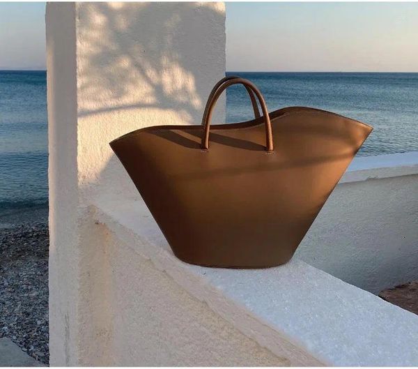 Borse da sera Borsa tote versatile irregolare di grande capacità con design portatile a forma di ventaglio e tracolla singola