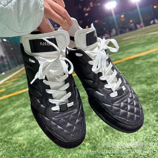 Pure Original Counter Level Yang Mi Same Style Kleine duftende Baseballschuhe aus echtem Leder mit schwarzem Rautenmuster, Sport- und Freizeitschuhe, Channel Shoes