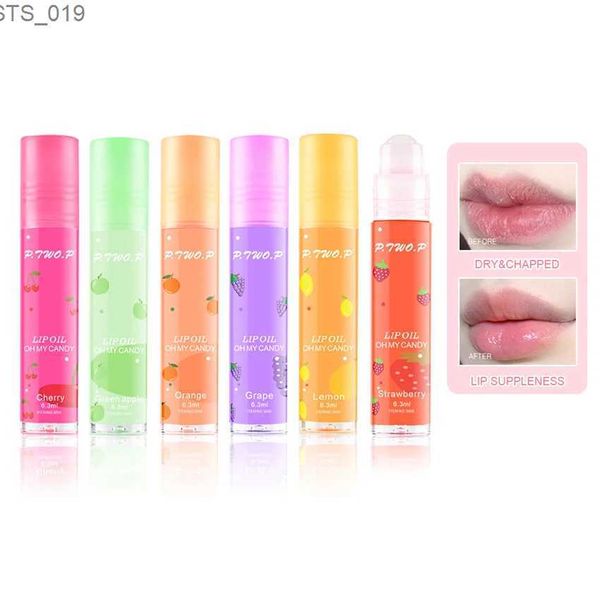 Lipgloss P.TWO.P Fruit Roll-On Lippenbalsam Lippen-Make-up-Grundierung Feuchtigkeitsspendendes transparentes Lippenöl Langanhaltender feuchtigkeitsspendender Lippenreparaturglanz
