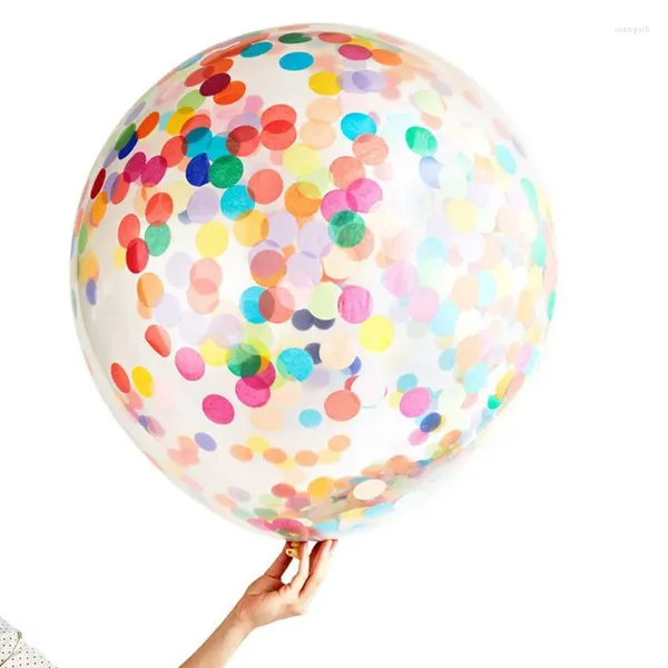 Decoração de festa 36 polegadas grande balão transparente ouro prata confete látex casamento aniversário