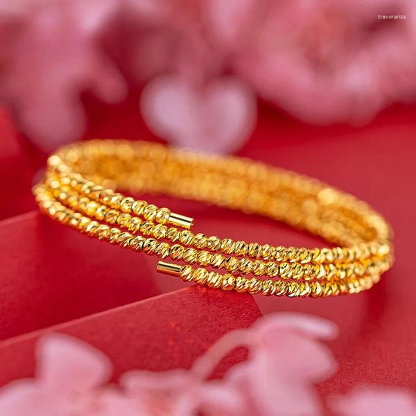 Bracciale rigido color oro multi cerchi braccialetti con perline per donna cinturino regolabile Pulsera Femme accessori per gioielli di moda