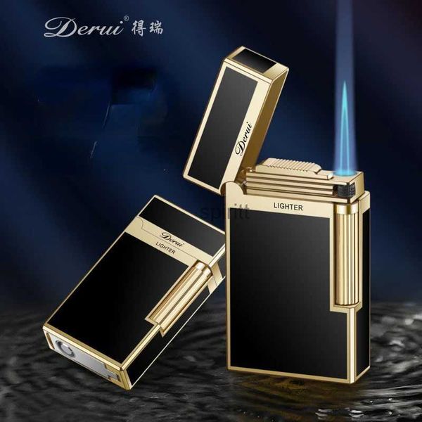 Accendini Derui Exquisite Business Accendino a gas High-end Suono brillante Tubo Sigaro Torcia Accendino Accessori per fumatori Gadget YQ240124