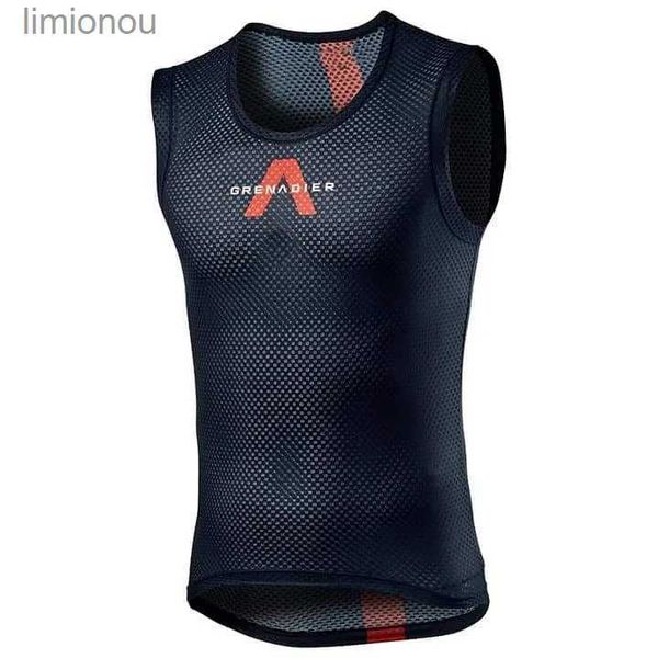 Erkek Tank Tops Asya Boyut 2021 INEOS Grenadier Team Base Katman Bisiklet Giysileri Serin örgü süper ışığı kolsuz bisiklet yeleği MTB Clothesl240124