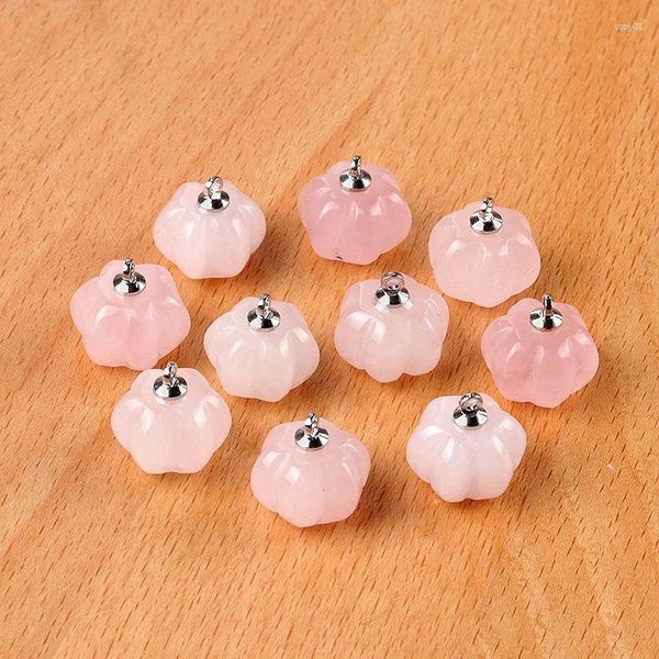 Anhänger Halsketten Mode Naturstein Mini Kürbis Halloween Kristall Achat Charms 10 Stück für Halskette Ohrringe Herstellung Zubehör