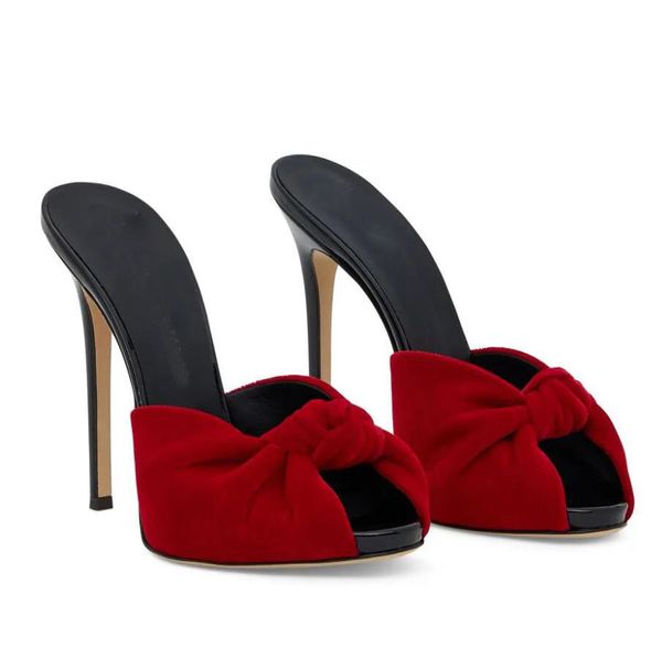 2024 Elegante Bridget Stiletto Heels Bow Knot Strappy Satin Sandálias Sapatos Mulheres Peep Toe Mules Vestido de Festa Casamento Senhora Elegante Andando Sapato de Salto Alto EU35-43
