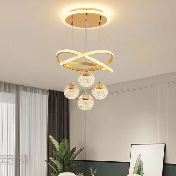 Moderno ristorante di lusso leggero lampadario di cristallo a soffitto semplice creativo camera da letto soggiorno lampadario negozio luce super brillante