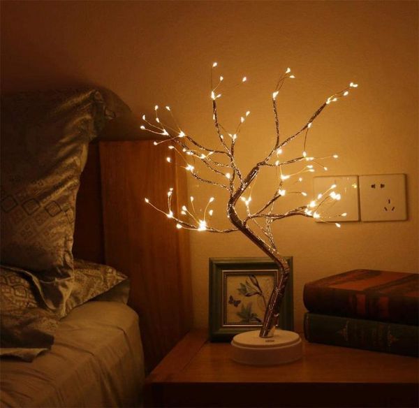 108 LEDs Luz de árvore artificial Dispositivos eletrônicos 20 polegadas Bonsai Mesa Lâmpada LED com 16 ramos Decoração para quarto 9412723