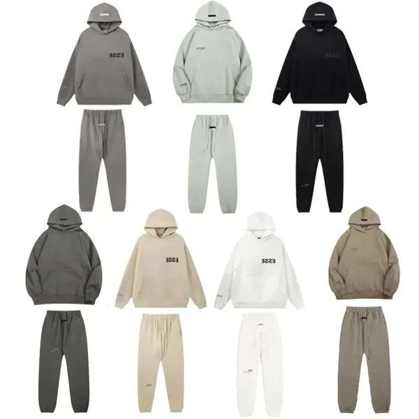 Designer Nieuwe Trainingspak ESS Merk Gedrukt Sportkleding Mannen 6 Kleuren Warme Tweedelige Set Losse Hoodie Sweatshirt Broek Sets Hoodie 281